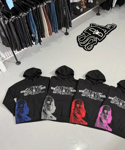 Men's <b>SDL</b> Hoodie Custom Logo Screen Printing Streetwear Plain Dyed 100% Cotton Oversized New Articles Pullover <b>SDL</b> Hoodie Men's - Product Image 4