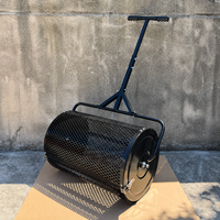 Épandeur de paillis autopropulsé en plastique avec tambour en maille pour application d'engrais, de tourbe et de compost sur pelouse, usage intensif ODGGAD017
