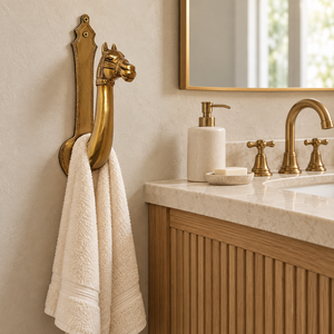 SHUBHAM Handcrafted Solid Brass Camel Head Towel Hanger Antique Finish Wall Mounted Decorative <b>Bathroom</b> <b>Accessory</b> - Product Image 1