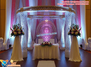 Mariage à thème Bollywood blanc Mandap Kenya mariage asiatique Maharaja Mandap décoration personnalisée Grand Jodha Mandap mariages hindous USA - Product Image 3