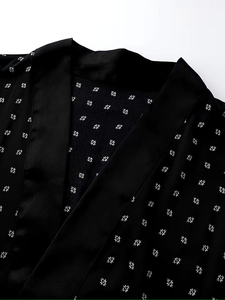 Meilleures Robes de Nuit en Soie pour Hommes, Tendance et Imprimées, Peignoirs d'Été en Soie Fine à Manches Longues, Grandes Tailles, avec Logo Personnalisé - Product Image 6
