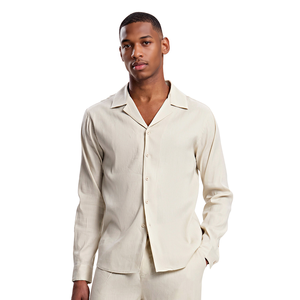 Chemise en lin décontractée respirante de haute qualité pour homme à manches longues pour l'été - Product Image 4