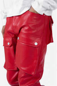 Pantalones de Hombre, Diseño 2026, Pantalones Cargo de Cuero con Bolsillos Grandes, Estilo Urbano a la Moda - Product Image 4