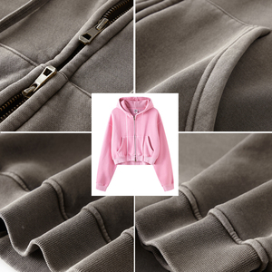 Hoodie surdimensionné de luxe personnalisé, style boxy, effet vieilli, broderie et strass sur toute la surface, disponible en plusieurs couleurs, 400 g/m², confortable et adapté. - Product Image 6