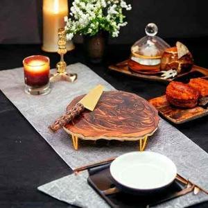 UO Decorative <b>3</b>-<b>Tier</b> Resin Handmade Eco-Friendly Round <b>Cake</b> <b>Stand</b> Sweet Tables Elegant Dessert Pedestal Weddings Anniversary - Product Image 3