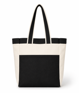 Two Tone Canvas <b>Tote</b> Bag Reusable Shopping Carryall Shoulder Handbag for Grocery <b>Travel</b> Daily Use - Product Image 1