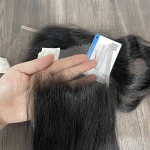 Closure en dentelle 100% cheveux humains vietnamiens, noir naturel, ligne de cheveux pré-épilée, dentelle suisse HD, fini doux et soyeux - Product Image 2