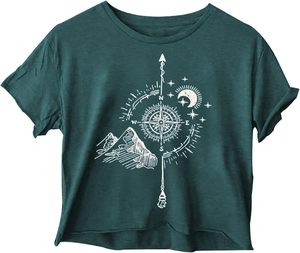 Camisetas Cortas Personalizadas para Mujer con Estampado de Flores Silvestres, Cuello Redondo, Manga Corta, Estilo Casual de Verano, OEM al por Mayor - Product Image 2