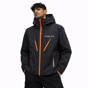 High Quality Outdoor Waterproof <b>Black</b> <b>Windbreaker</b> Jacket Summer <b>Windbreaker</b> Fleece Lined Polyester Softshell b2b men's jackets - Product Image 4