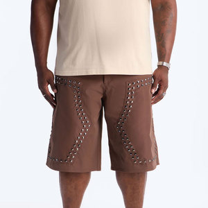 Streetwear Custom <b>Patches</b> Logo <b>Men</b> Denim <b>Shorts</b> With Custom Embossed Design <b>Shorts</b> Printed Chain And Stones Jean <b>Shorts</b> for <b>Men</b> - Product Image 2