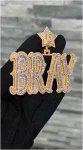 Colgante Personalizado con Nombre en Moissanita VVS, Chapado en Oro sobre Plata 925, Joyería Hip Hop - Product Image 5