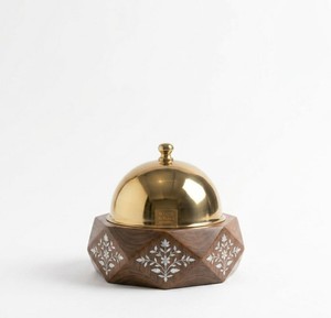 Wooden Casserole with Brass Lid Bone Inlay Hotpot Food Warmer Serving Pot Buffet for <b>Table</b> Dining and Wedding Wholesale Price - Product Image 1