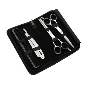 Juego de Tijeras Profesionales para Cortar el Cabello en Casa, Tijeras de Entresacar con Mango de Acero, Cuchilla de Afeitar, Estuche, Acabado Lijado, Punta de Cuchilla Afilada - Product Image 5