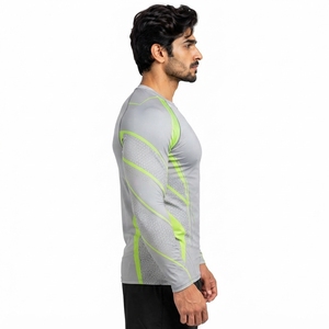 T-shirt de sport à manches longues pour homme, compression athlétique, entraînement, fitness, course à pied, cyclisme, surf, gym, performance - Product Image 3