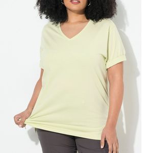 Camiseta para mujer talla grande, diseño personalizado, 100% algodón, color liso, último diseño informal, alta demanda, precio económico, camisetas para mujer - Product Image 3