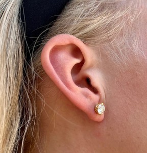 Pendientes de Moissanita D VVS al por mayor, con corte redondo y 4 puntas, de plata 925, estilo Hip Hop, para hombre y mujer - Product Image 6