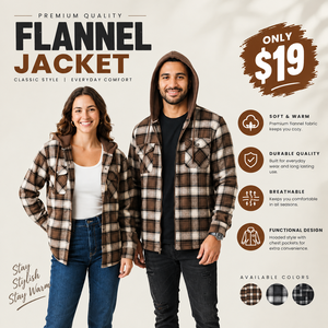 <b>Men's</b> Hooded <b>Flannel</b> Zip Up <b>Jacket</b> Women Long Sleeve Plaid Button Up Winter <b>Jacket</b> 100% Cotton Oversize Checked <b>Jacket</b> Unisex - Product Image 1
