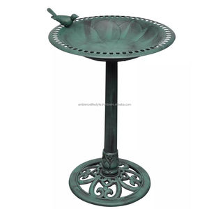 Handcrafted <b>metal</b> <b>bird</b> <b>bath</b> with detailed design heavy duty construction weather resistant coating ideal for outdoor gardens - Product Image 4