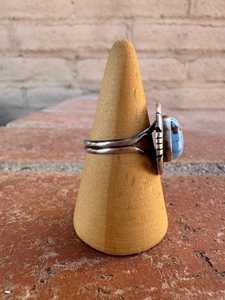 Handcrafted Teardrop Golden Hills <b>Turquoise</b> <b>Ring</b> Sterling Silver Size 8.5 Boho Southwestern Statement Jewelry Gift for Her - Product Image 3