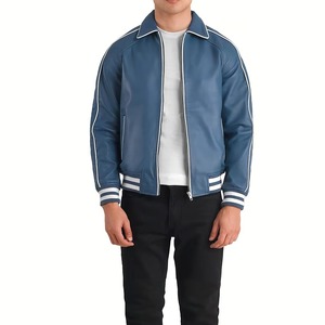 Men Varsity <b>Jacket</b> Custom Embroidered College Letterman Coat Premium Wool <b>Leather</b> OEM ODM Manufacturing Service - Product Image 1