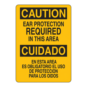 Señal Bilingüe de Protección Auditiva para Áreas con Ruido Industrial - Product Image 1