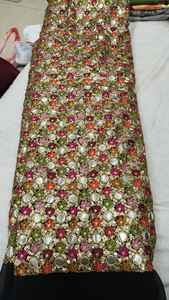 Tela Fox Georgette con trabajo de espejo de Gemini, tela Fox Georgette Premium de Lujo con exquisito trabajo de espejo real hecho a mano. - Product Image 4