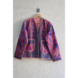 Veste universitaire indienne faite à la main en coton brodé à la main, motif floral, écologique, respirante, finition soignée, style bohème, longueur régulière, hiver - Product Image 2