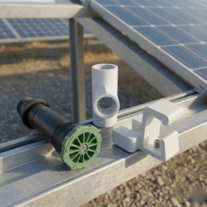 hydroplus international photovoltaic module washing sprinkler nozzle riser 1/2 inch threaded tee clamp <b>frame</b> <b>mounting</b> kit - Product Image 1