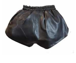 SKI INTERNATIONAL <b>Women's</b> Casual <b>Black</b> Leather <b>Shorts</b> High Quality Custom Design Breathable Soft Mid Elastic Waist Sport <b>Short</b> - Product Image 3