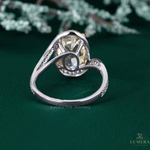 Anillo de diamantes redondos y ovalados de 4.66 quilates con engaste de oro amarillo, alta pureza DE VVS VS2, joyería fina para anillos de boda y compromiso. - Product Image 3