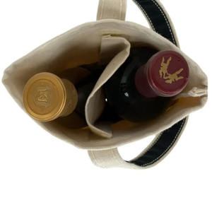 Bolsa de Lona 100% Algodón para Dos Botellas de Vino, Fabricación Personalizada, Reutilizable, Tejido Resistente - Product Image 4