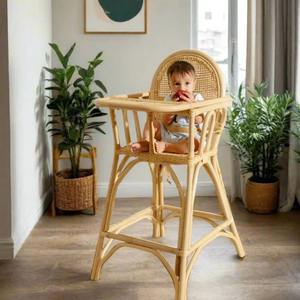 Chaises d'alimentation en rotin pour bébés et petits enfants, faites à la main, sur mesure, acceptées, vente en gros - Product Image 5