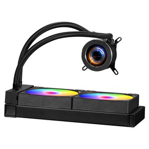 Dissipatore a Liquido AIO Personalizzabile Nero per PC, Ventole PWM da 120mm, Pompa con Interfaccia di Alimentazione PWM a 4 PIN, Raffreddamento CPU ad Acqua, Display LCD da 2.1FT - Product Image 6