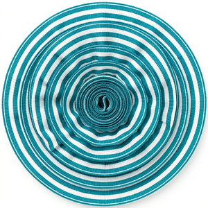 Ruban gros-grain multirayures blanc turquoise 38 mm de Neelkamal Industries pour emballage cadeau, nœuds pour cheveux, couture et décoration de fête - Product Image 3