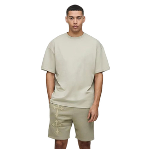 Men's Red Black Color Blocking Sporty <b>T</b>-<b>Shirt</b> Set Crew Neck Short Sleeve Quick Dry Knitted Fabric Summer Wear - Product Image 2