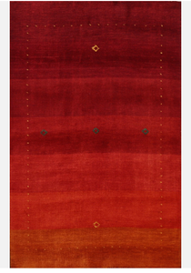 Tapis persan en laine rouge noué à la main Lori Gabeh Baft, écologique, antidérapant, à poils moyens, géométrique, pour salon, bureau, hôtel, bar - Product Image 2