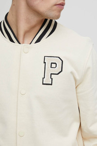 Chaqueta Universitaria de Béisbol para Hombre con Mangas de Cuero y Logotipo Personalizado, Bordado, para Parejas, Chaqueta Varsity Blanca - Product Image 4