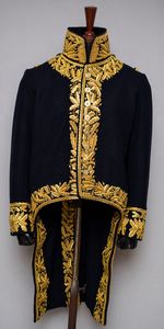 Manteau Napoléon en Velours Noir Style Rococo Français, Meilleure Vente, avec Jabot et Manchettes en Dentelle Gratuits et Broderies Dorées - Product Image 6