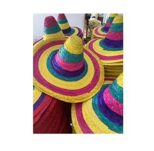 Large Mexican Sombreros for Party Adult- Bulk Handwoven Straw Sombrero <b>Hats</b> With Decorative <b>Pompoms</b> for Party Events Casual - Product Image 6