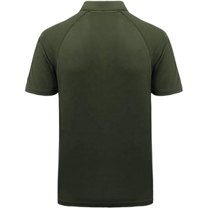เสื้อโปโลแขนสั้นผู้ชายสีพื้น ผ้าถัก ทรงปกติ สวมใส่สบาย สีเขียว - Product Image 1