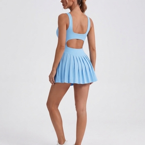 Vêtements de tennis sur mesure grande taille pour femme, débardeur de sport en mesh à séchage rapide, jupe de tennis - Product Image 2