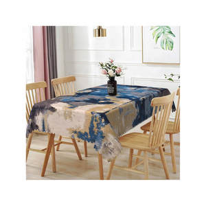 ผ้าปูโต๊ะผ้าฝ้ายปักลาย100% สีฟ้าหินแกรนิตลาวาสีดำทนทานต่อการใช้งานแห้งเร็ว - Product Image 2