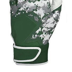 QASWA SPORTS Leather Palm Green Digital Camo Spandex Back High Visibility Elastic <b>Wrist</b> <b>Strap</b> VELCRO Closure Batting Glove - Product Image 6