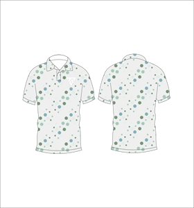 Mens White Green Grey Micro Dot Polo Shirt Custom Sublimation Short Sleeve Summer Casual Breathable Lightweight Golf Shirt - Product Image 3