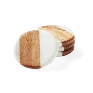 Ensemble de sous-verres en marbre finition luxe, écologiques, durables, lavables, en pierre naturelle, style moderne pour la maison - Product Image 4
