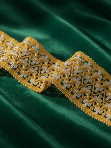 Bordure décorative élégante en dentelle métallique Zari pour vêtements, tenues ethniques et articles d'ameublement - Product Image 2