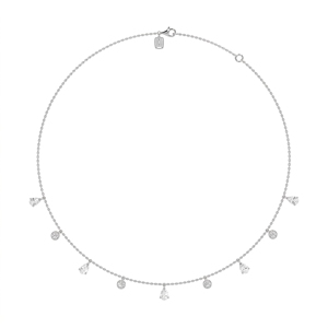 Collier de luxe Valerie en argent sterling 9KT, 10KT, 14KT, 18KT avec diamants de laboratoire à taille mixte, bijou haut de gamme, cadeau pour femme - Product Image 3
