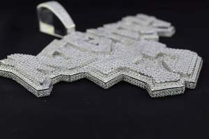 Colgante Personalizado de Plata de Ley 925 con Moissanita, Corte Brillante Redondo, Chapado en Rodio/Oro, con Inicial o Nombre, Regalo de Lujo - Product Image 6