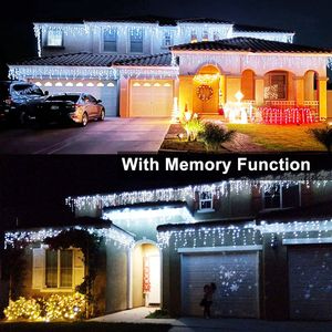 LED Fairy Curtain <b>Icicle</b> <b>Lights</b> Indoor-Outdoor Christmas Party Wedding Decorations - Product Image 6