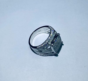 Square Moissanite <b>Ring</b> Full Pave Bling Band 925 Sterling Silver Diamond Jewelry Mens Hip Hop <b>Ring</b> <b>Iced</b> Out Statement <b>Ring</b> - Product Image 4